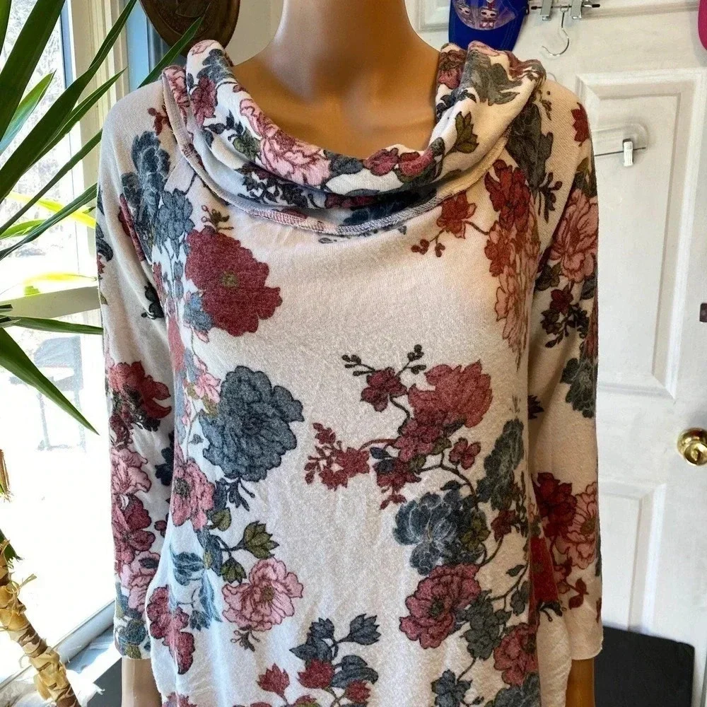 Mama Maternity By H&M Boho Floral Print Stretchy Soft Cozy Blouse Women Size L